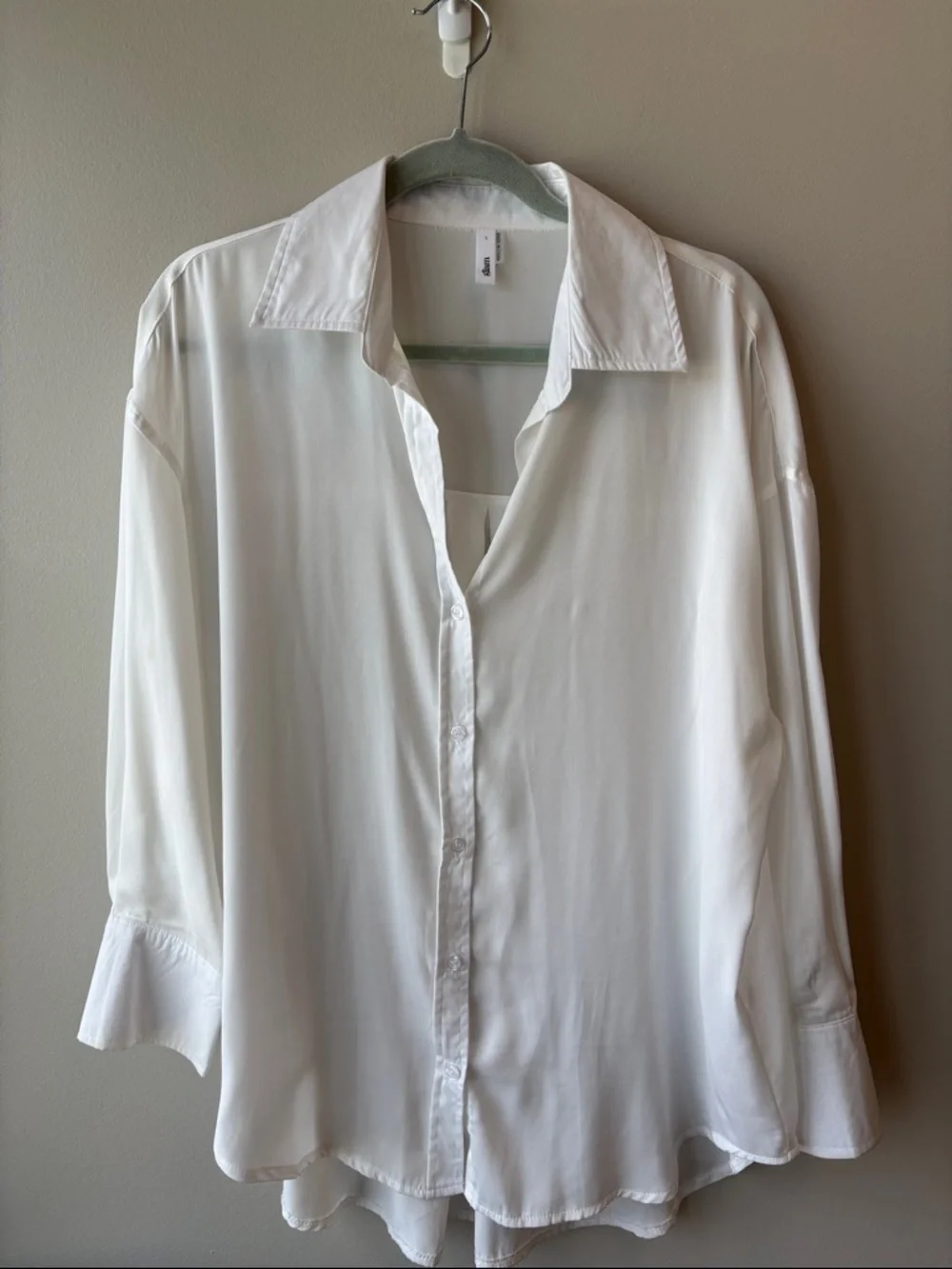 glam White Collared Shirt